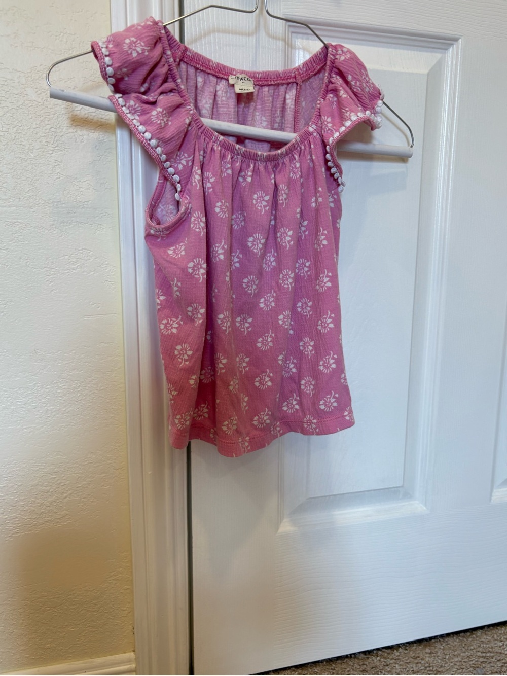 Crewcuts Pink Floral Pom-Pom Tank Top